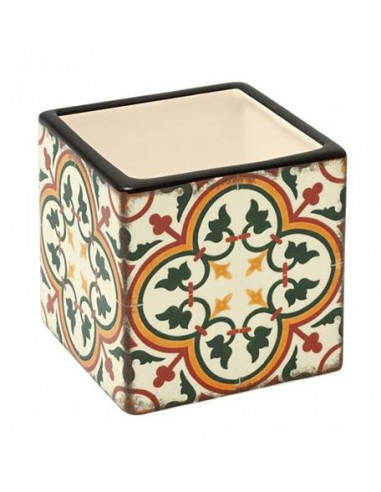 Cubo Ceramica Maiolica Multicolor 10x10x10h
