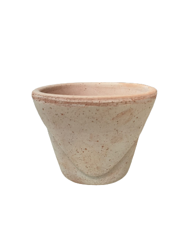 Baby pot liscio geometrico etrusco terracotta tondo Ø12
