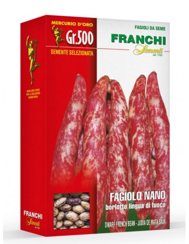 Semi di Fagiolo Nano Borlotto Lingua di Fuoco 500 gr